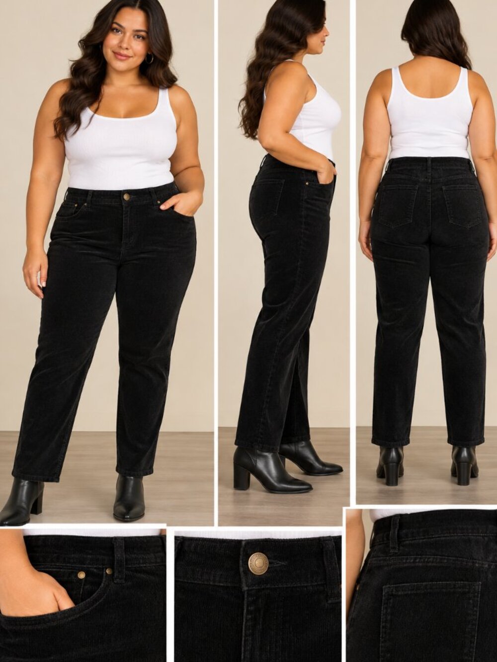 Tradition Image Black Corduroy Pants – Size 20W